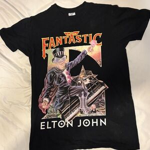 Elton John Black Graphic Tee - Short Sleeve